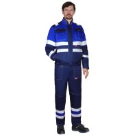 Костюм СИРИУС-НАВИГАТОР-2 куртка, брюки, синий с васильковым и СОП, 215 г/м2, 65%ПЭ, 35%ХБ