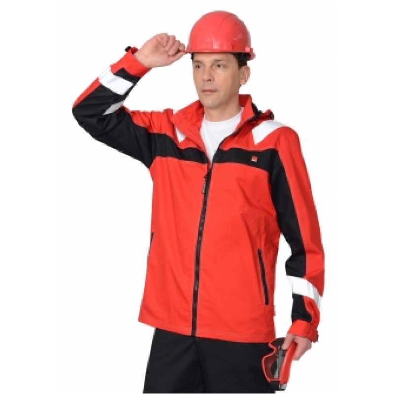 СИРИУС-СИДНЕЙ куртка красная с черным и СОП тк.Rodos (245 гр/кв.м)