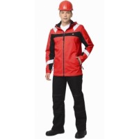 СИРИУС-СИДНЕЙ костюм, куртка, брюки красный с черным тк.Rodos (245 гр/кв.м)