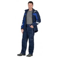 СИРИУС-СИДНЕЙ костюм летний, куртка, брюки синий с ваильковым тк.Rodos (245 гр/кв.м)