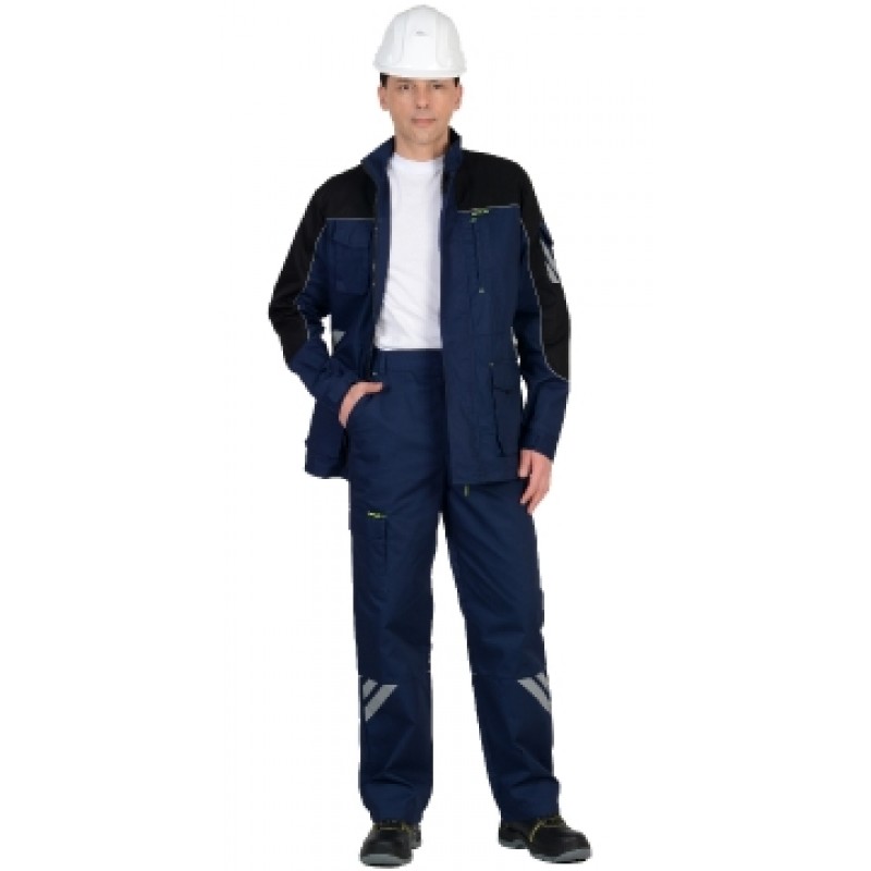 СИРИУС-ФОТОН костюм мужской, куртка, брюки (темно-синий с черным) тк.Родос