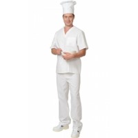 Костюм пекаря универсальный, блуза, брюки белый