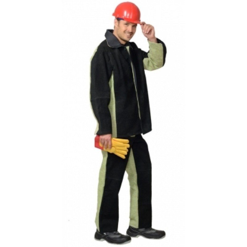 СВАРЩИКА костюм, куртка, брюки брезентовый со спилком (2,7 кв.м) тип Б