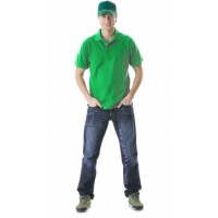 Рубашка-поло короткие рукава светло-зелёная, пл. 205 г/кв.м.