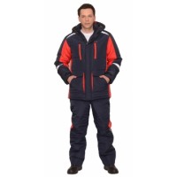 СИРИУС-САТУРН костюм зимний, куртка дл.,брюки т.синий с красным и СОП 50 мм