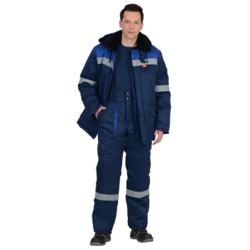 СИРИУС-СЕВЕР-1 костюм зимний, куртка дл., брюки синий с васильковым и СОП