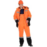 СИРИУС-МАГИСТРАЛЬ-УЛЬТРА костюм зимний, куртка, п/комб. оранжевый с черным тк. Гретта
